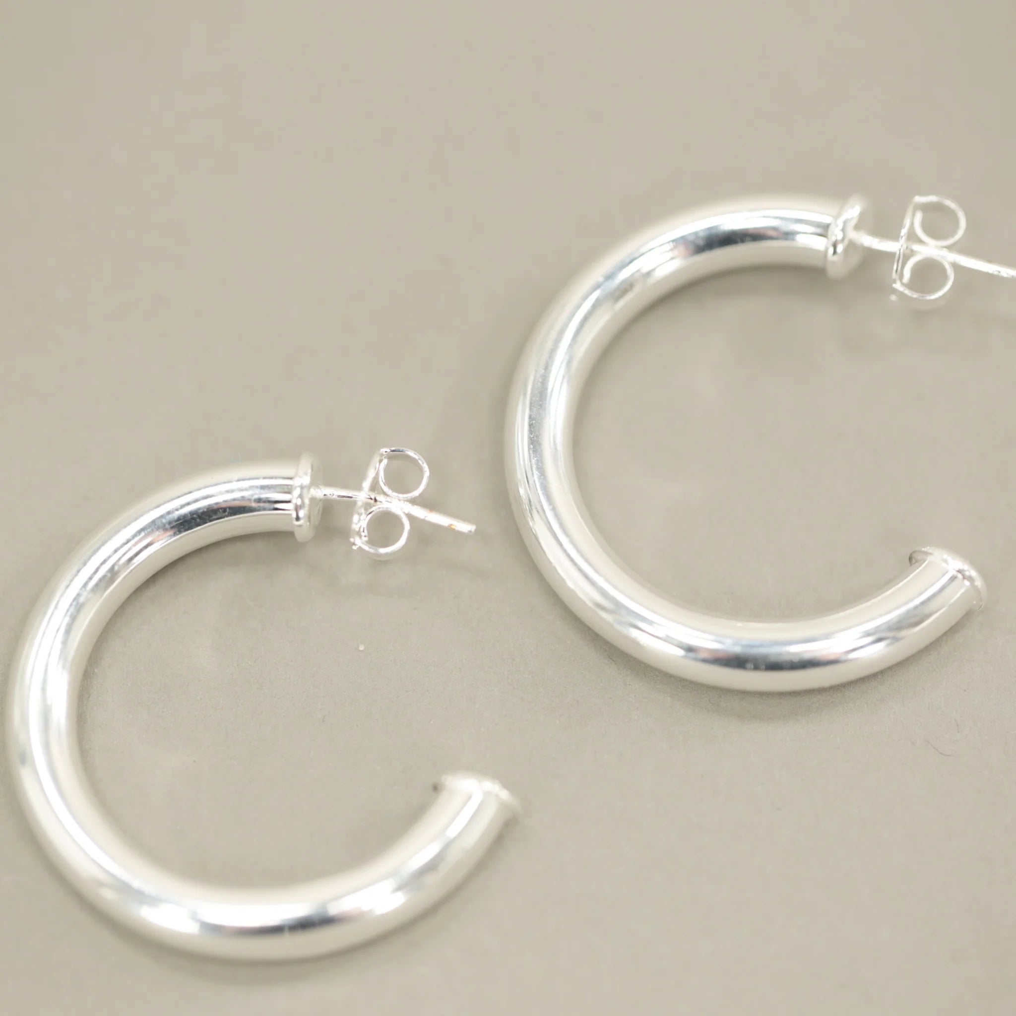 Silver Girl Medium Tube Hoop