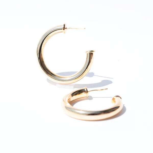 Silver Girl Medium Tube Hoop