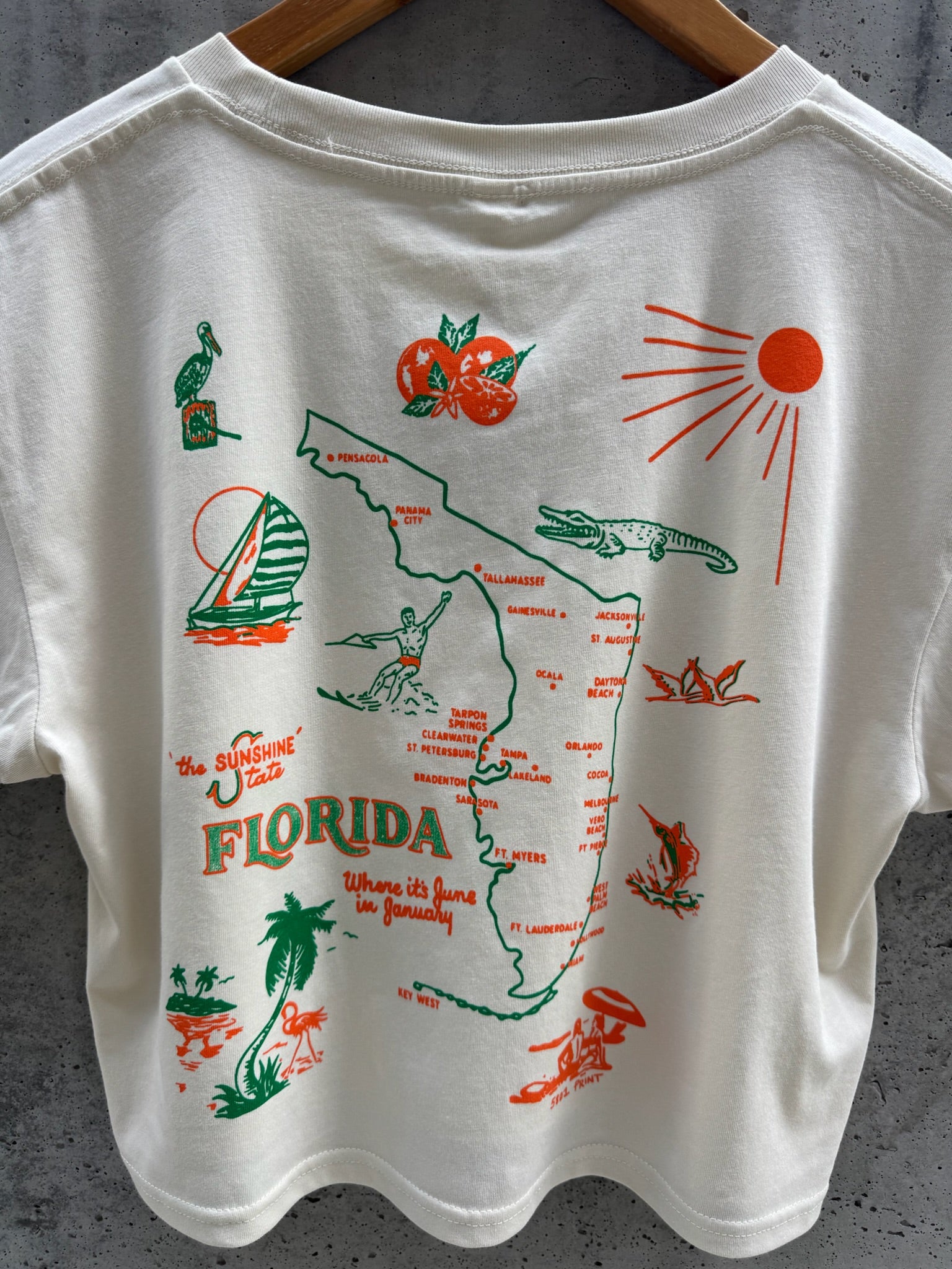 5801 Print House | Florida Map Crop Top | Back | Vagabond | Apparel | Boutique