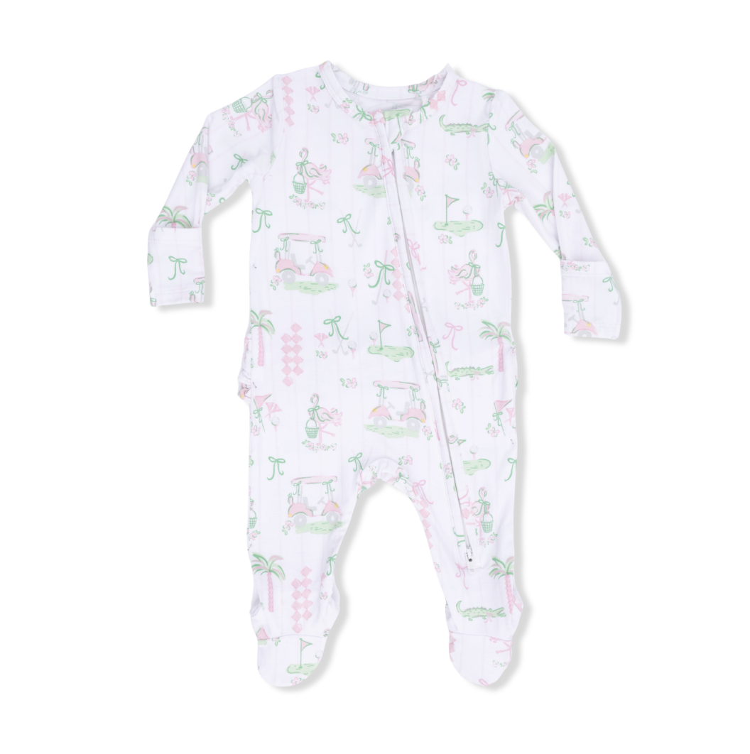Angel Dear | Pretty Golf 2 Way Ruffle Back Zipper Footie | Vagabond | Apparel | Boutique