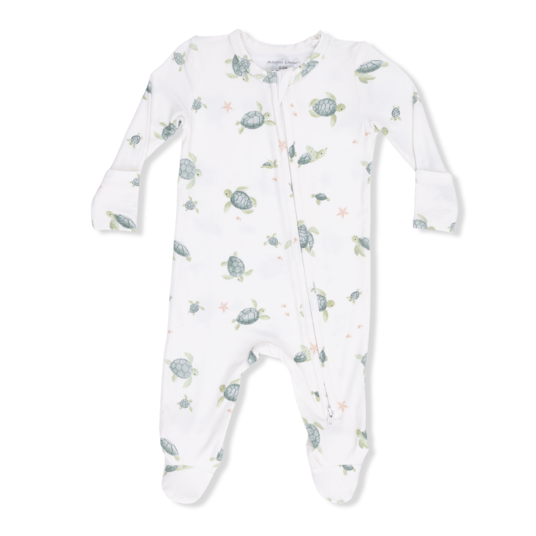 Angel Dear | Sea Turtles 2 Way Zip Footie | Front | Vagabond | Apparel | Boutique