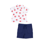 Angel Dear |  Crabby Cutie Polo Shirt And Short Set | Flat | Vagabond | Apparel | Boutique