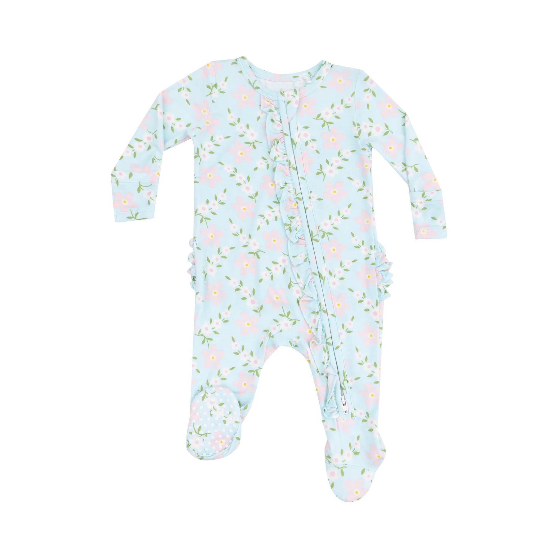 Angel Dear Vintage Daisy 2 Way Zip Ruffle Footie | Vagabond Apparel Boutique