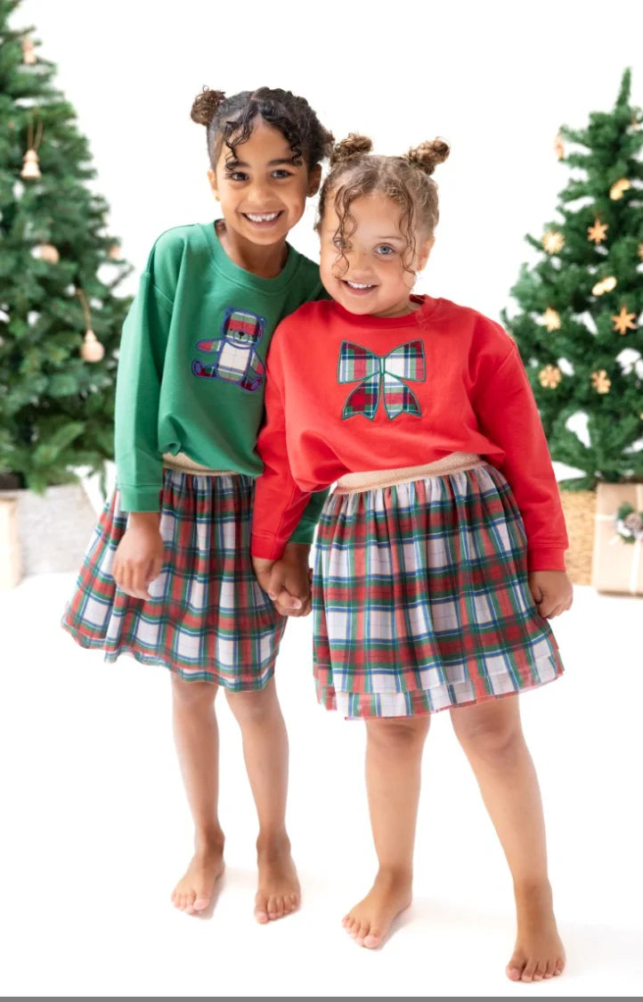 Angel Dear | Holiday Plaid Tutu Skirt | Model | Vagabond | Apparel | Boutique