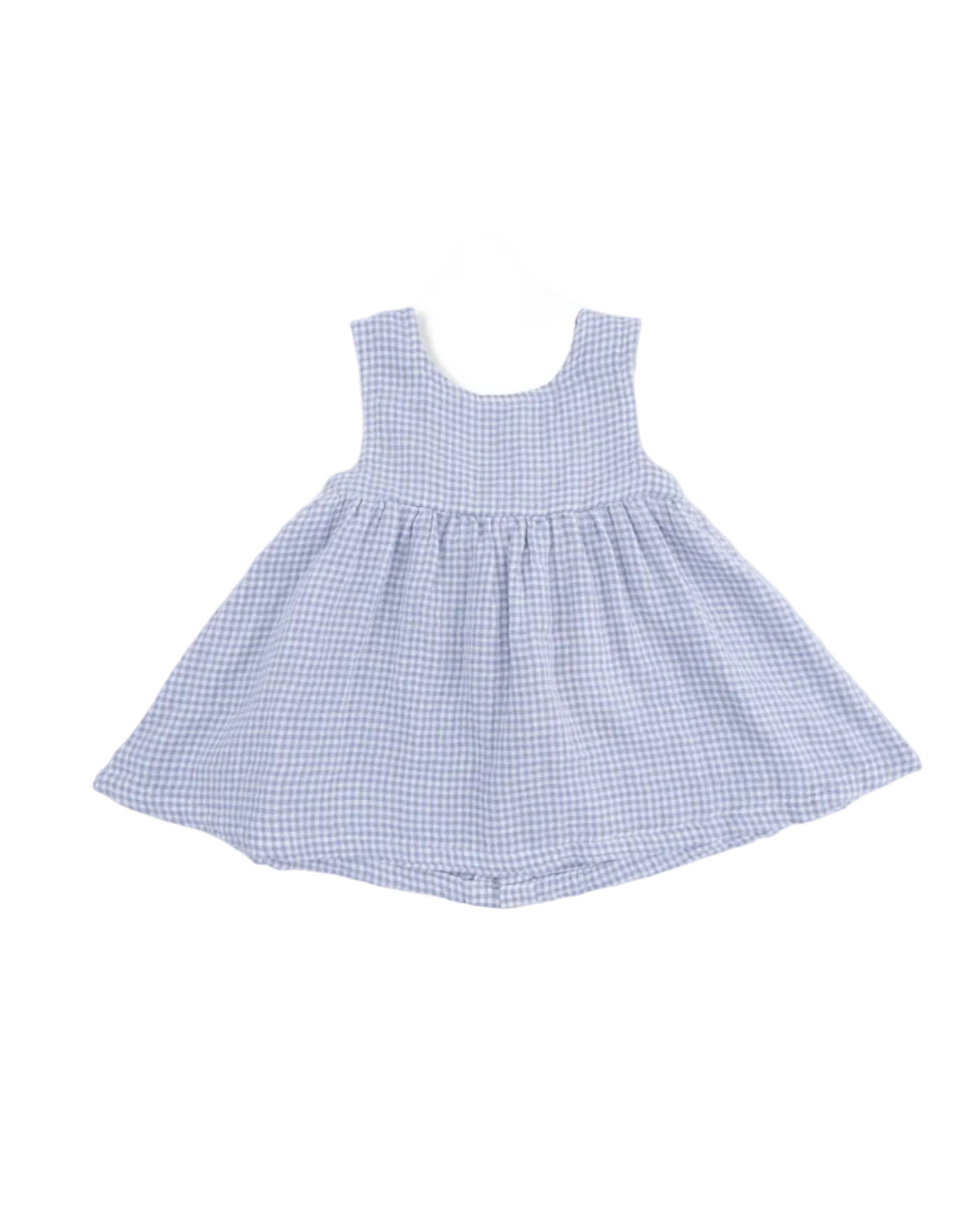 Angel Dear | Infant Micro Gingham Blue Blizzard Dress W/ Bow & Bloomer | Dress } Vagabond | Apparel | Boutique