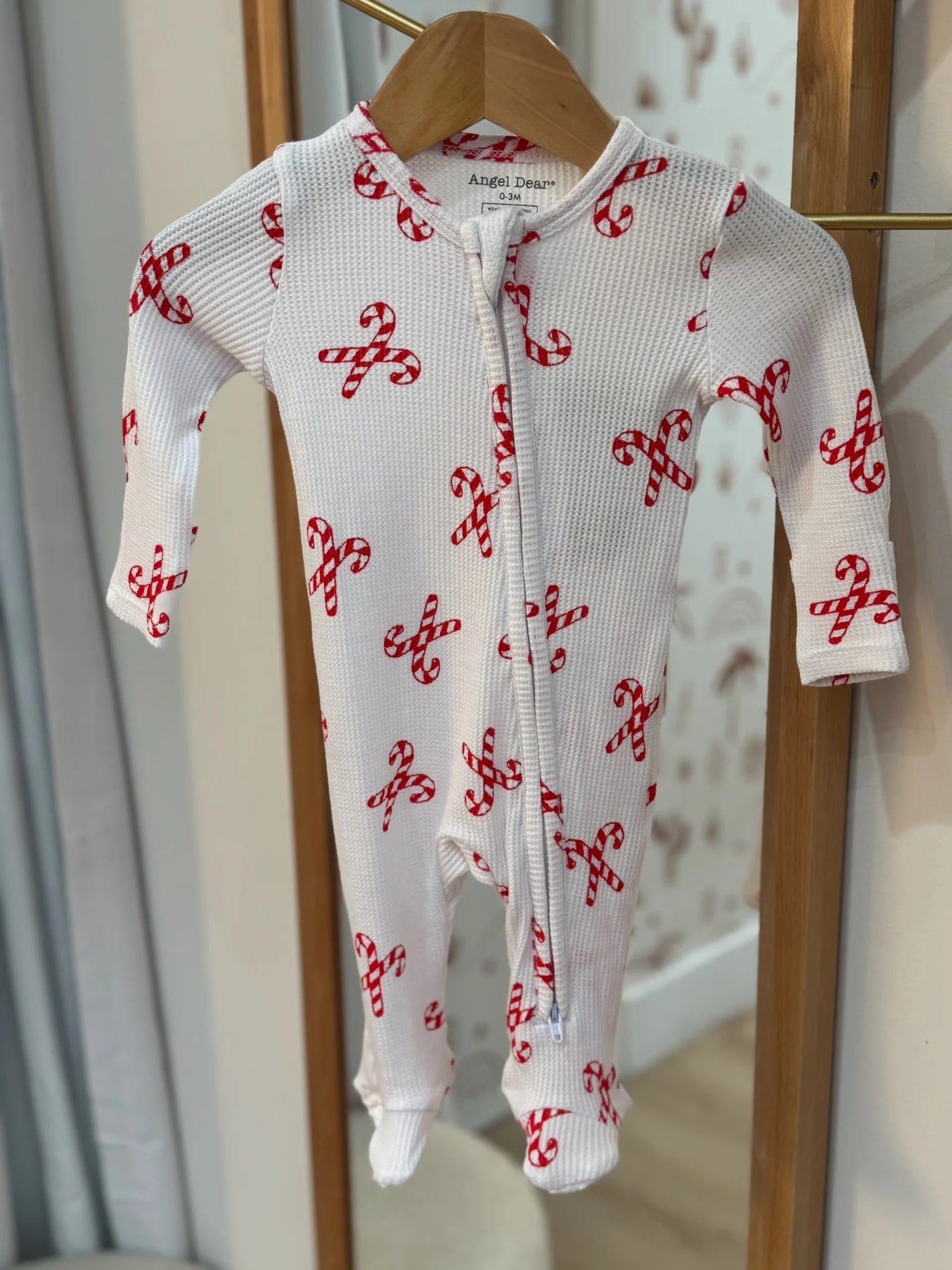 Angel |Dear | Candy Cane 2 Way Zipper Footie | Vagabond | Apparel | Boutique