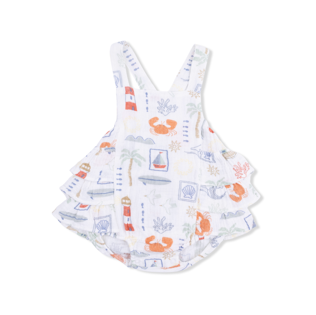 Angel Dear | Club Mediterranean Ruffle Sunsuit | Back | Vagabond | Apparel | Boutique