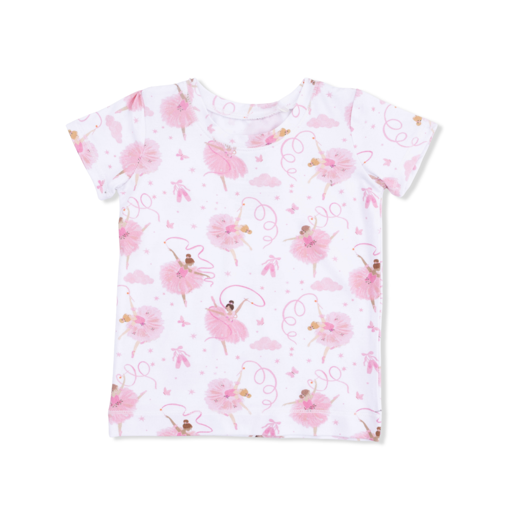 Angel Dear | Ribbon Ballerinas Short Sleeve Lounge Set | Top | Vagabond | Apparel | Boutique