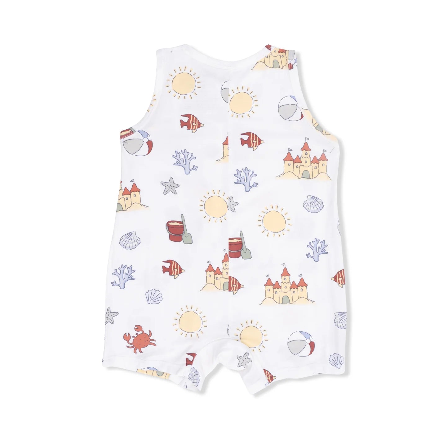 Angel Dear | Sunny Sandcastles Sleeveless Shortie Romper | Back | Vagabond | Apparel | Boutique