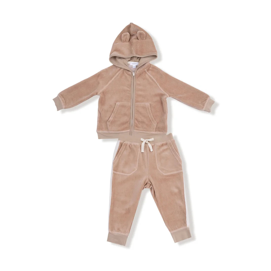 Angel Dear | Velour Teddy Bear Ear Hoodie & Jogger Set | Vagabond | Apparel | Boutique