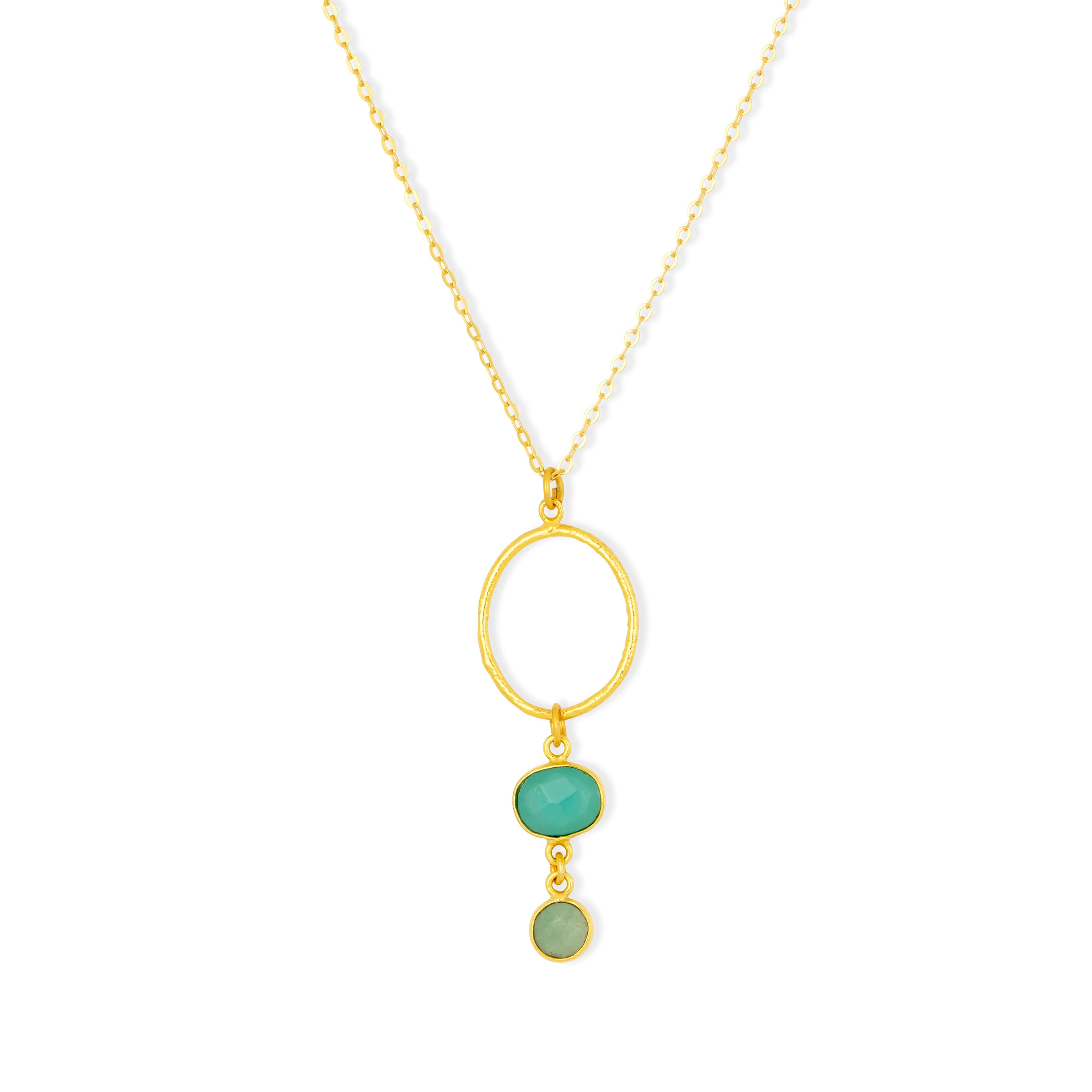 Ashiana London | Cadiz Aqua Gemstone Hoop Necklace | Vagabond | Apparel | Boutique