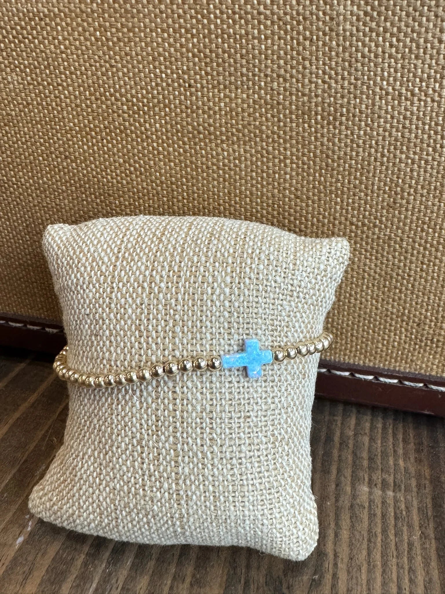 Bara Boheme | Kid Opal Cross Bracelet | Blue | Vagabond | Apparel | Boutique