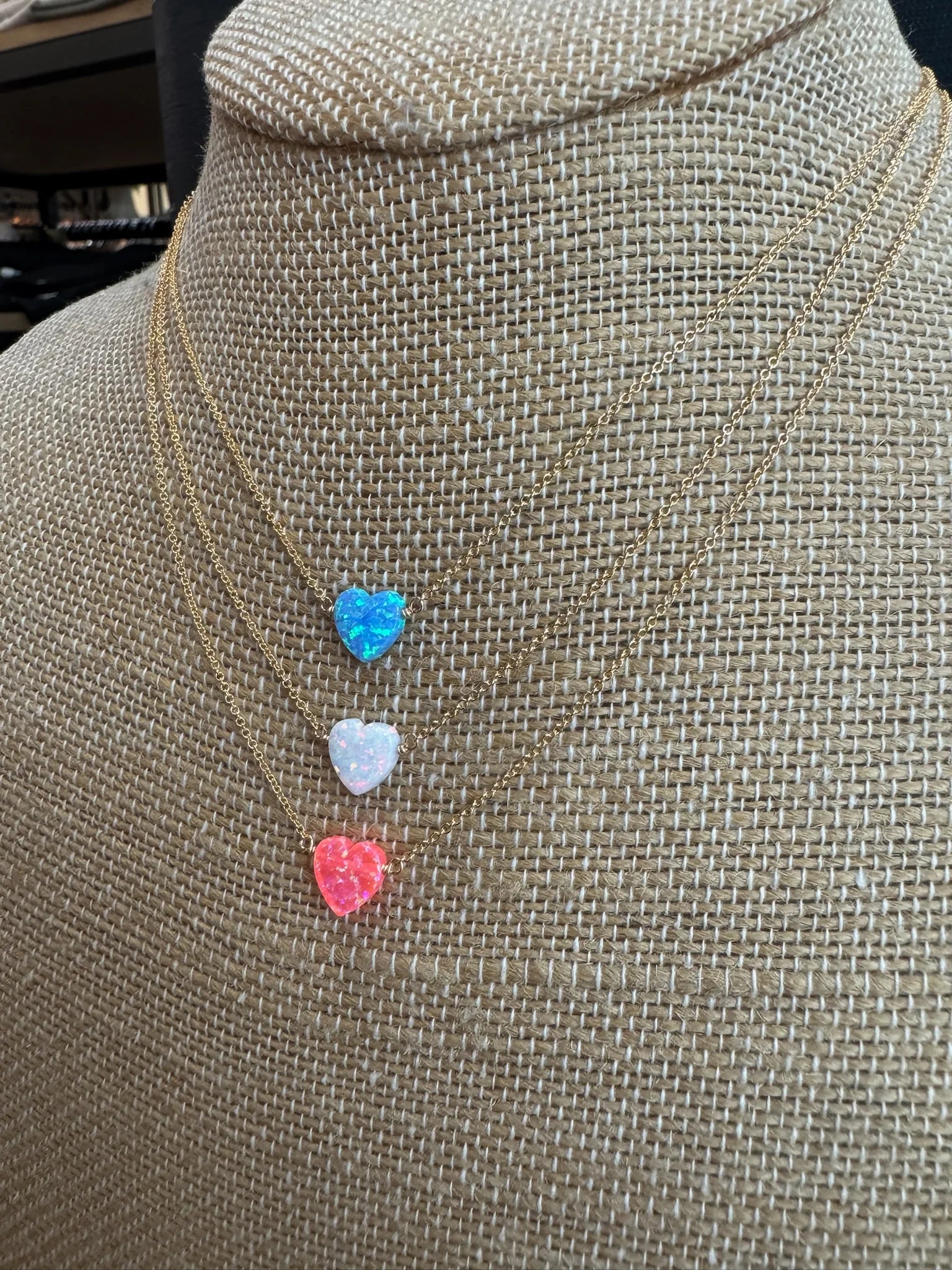 Bara Boheme | Kid Opal Heart Necklace | Trio | Vagabond | Apparel | Boutique