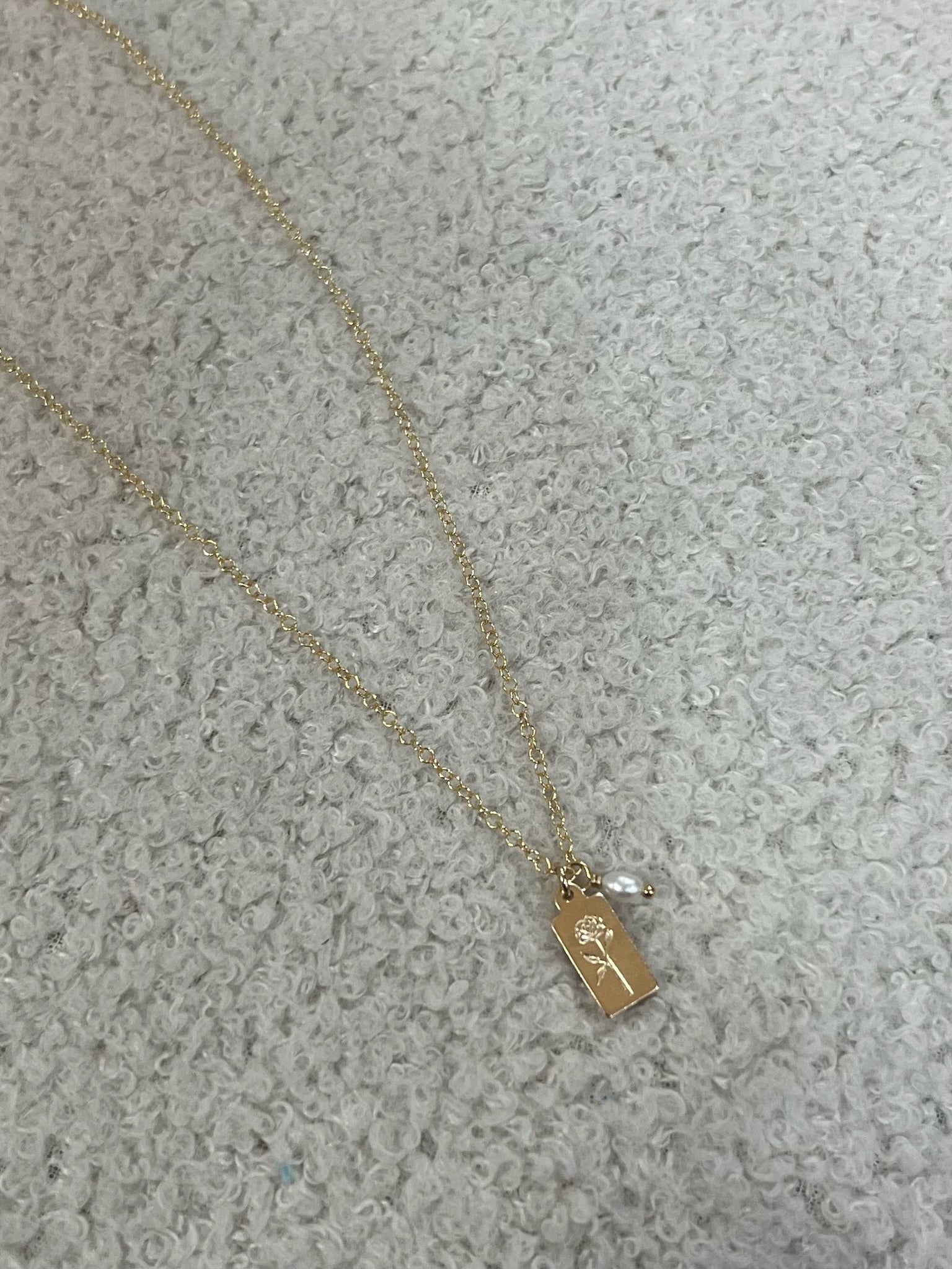 Beachybeads | Rect Rose Stamp Necklace | Vagabond | Apparel | Boutique