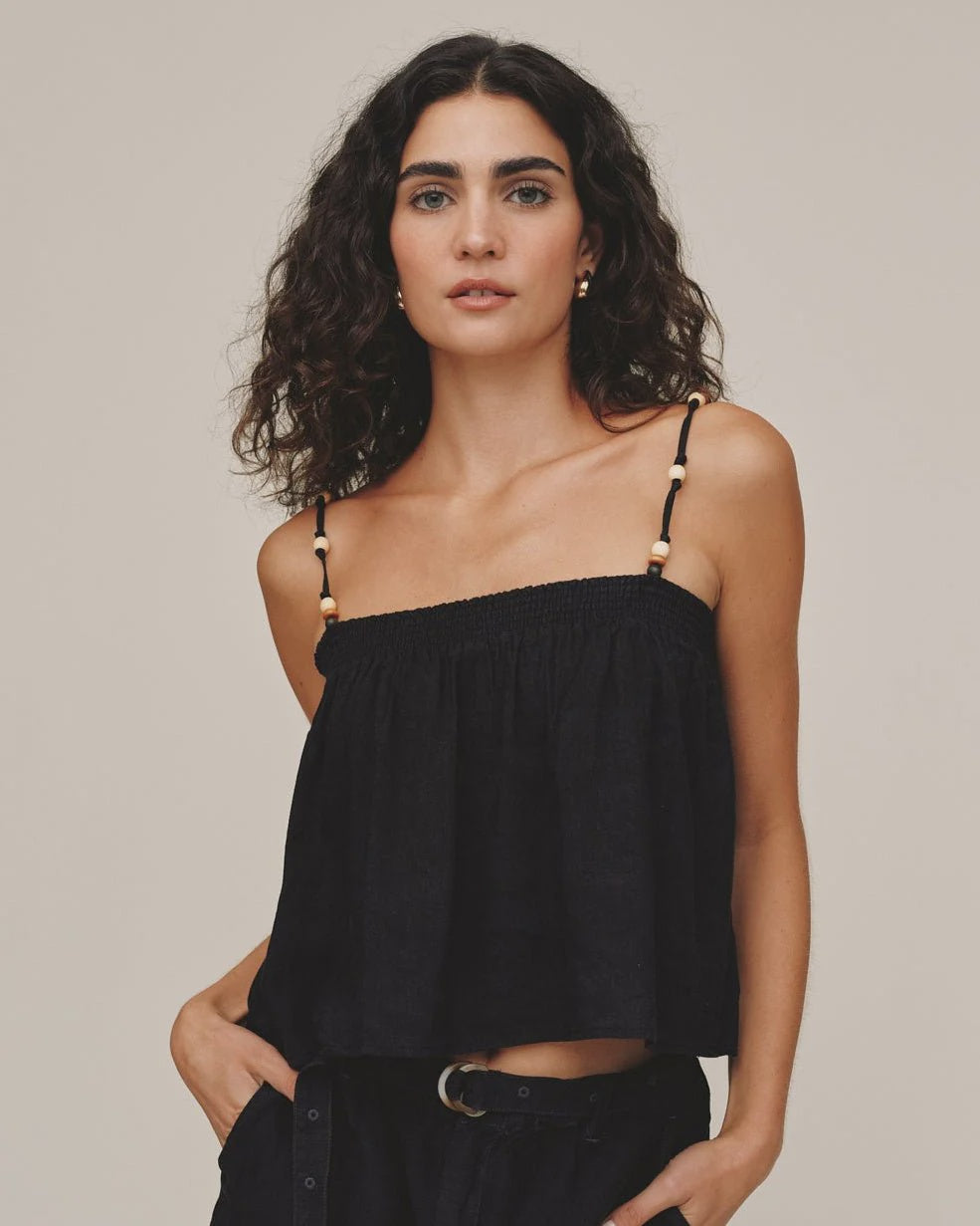 Bella Dahl | Smocked Beaded Strap Tank | Vagabond | Apparel | Boutique