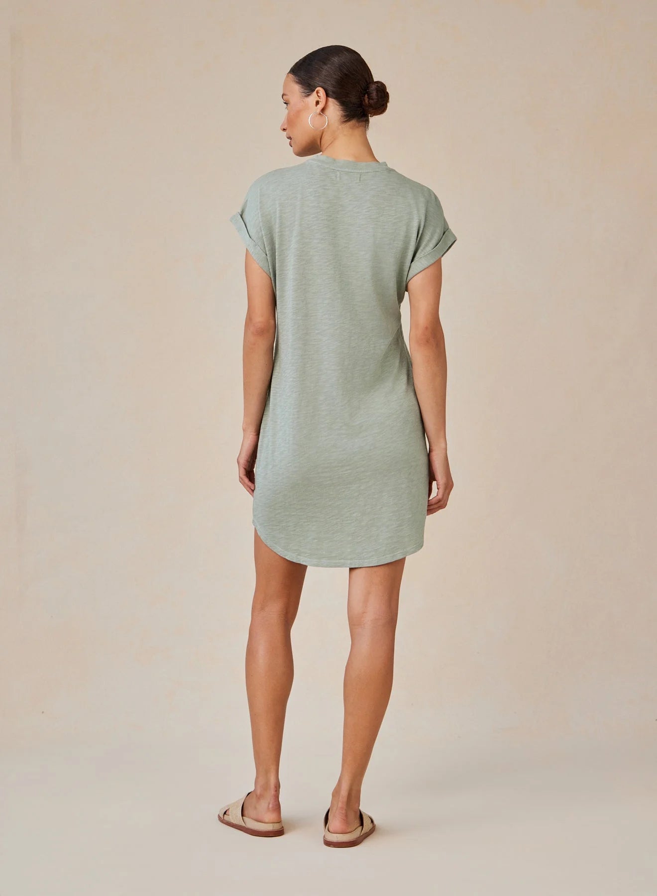 Bella Dahl | Roll Sleeve T-Shirt Dress | Olive | Vagabond | Apparel | Boutique