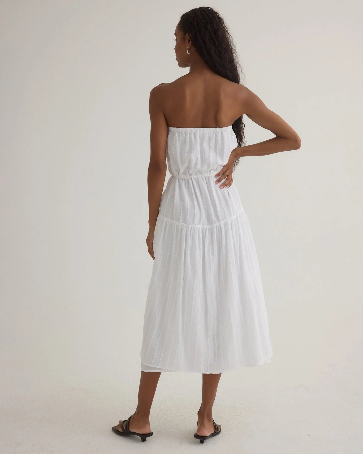 Bella Dahl | Ruffle Hem Midi Dress | Back | Vagabond | Apparel | Boutique