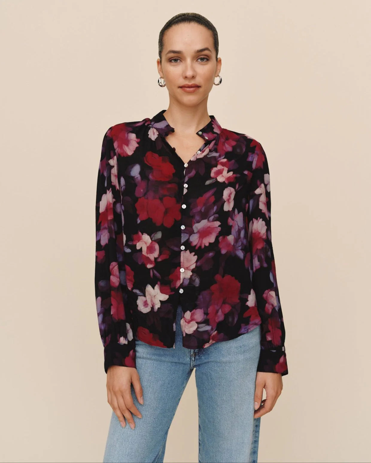Bella Dahl | Shirred Button Up Blouse | Front | Vagabond | Apparel | Boutique