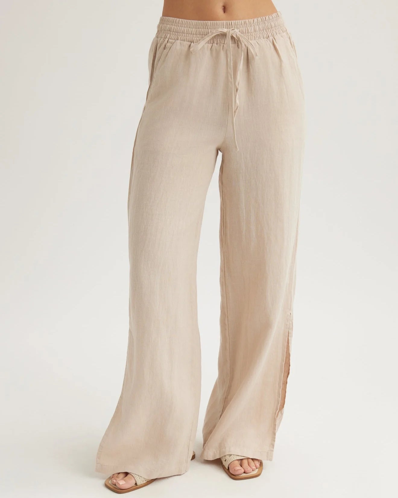 Bella Dahl | Side Slit Wide Leg Linen Pant | Vagabond | Apparel | Boutique
