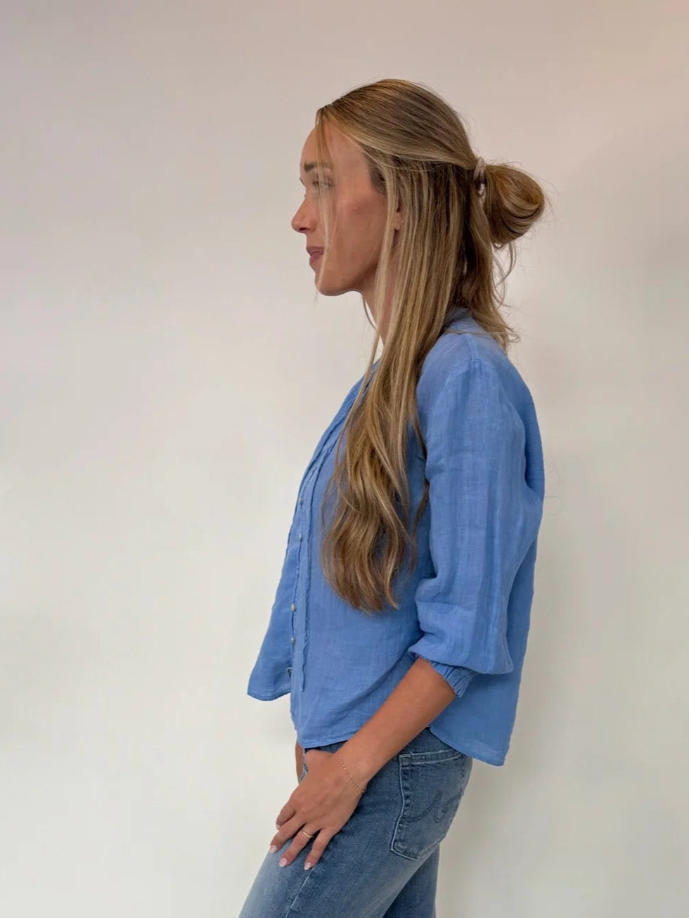 Bella Dahl | 3/4 Sleeve Tie Neck Blouse | Vagabond | Apparel | Boutique