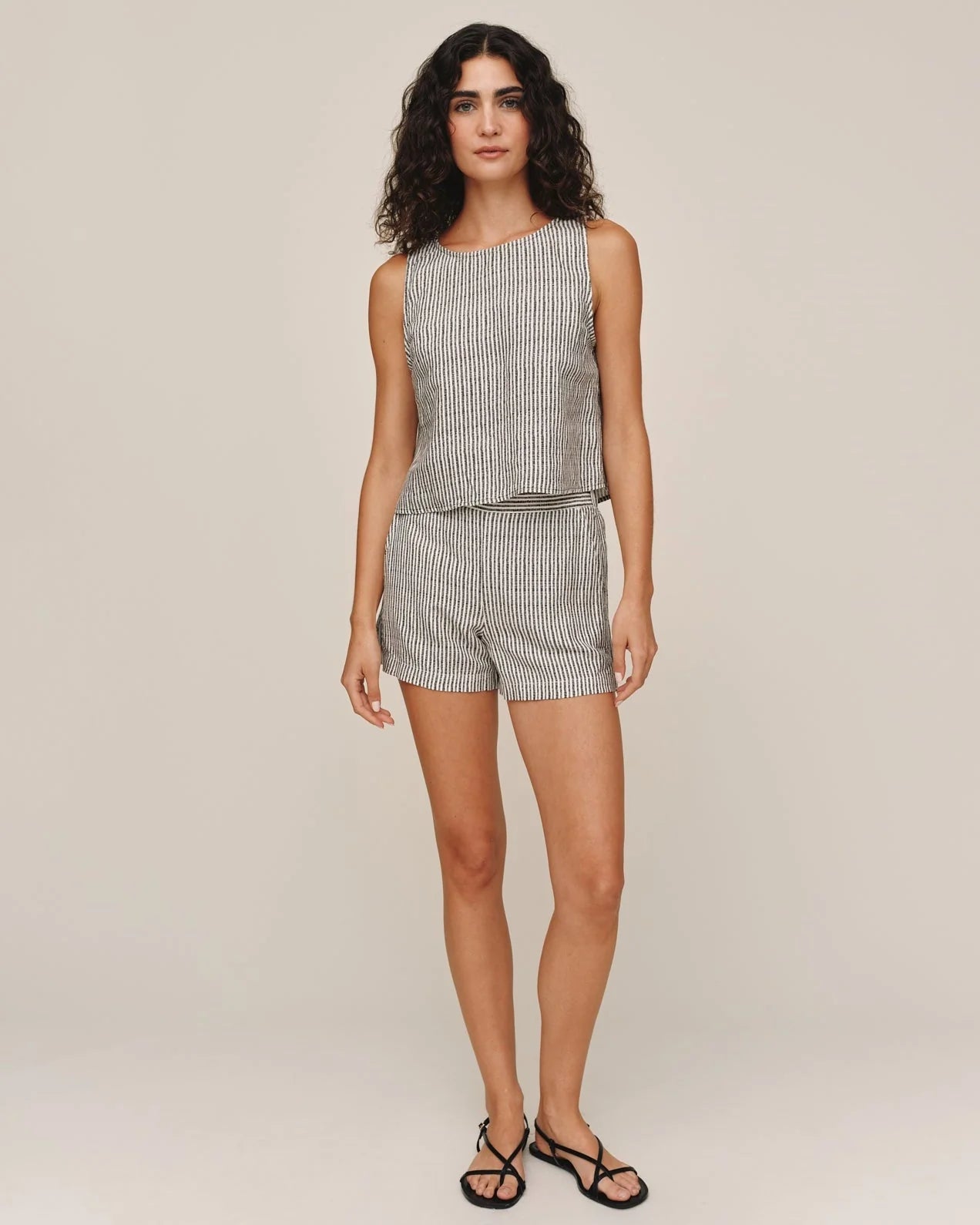 Bella Dahl | Striped Sleeveless Boat Neck Split Back | Vagabond | Apparel | Boutique