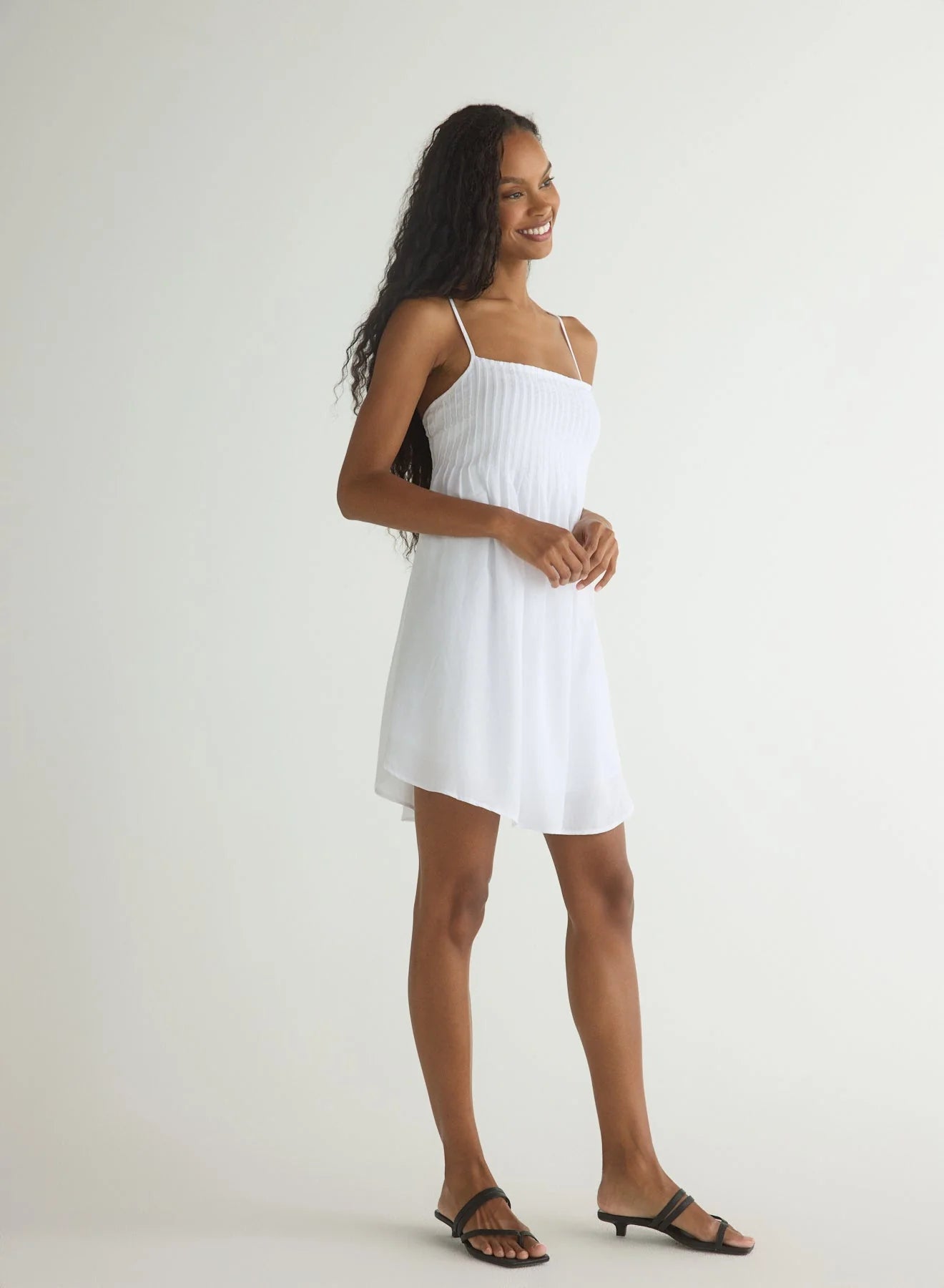Bella Dahl | Flowy Pintuck Dress | White | Vagabond | Apparel | Boutique