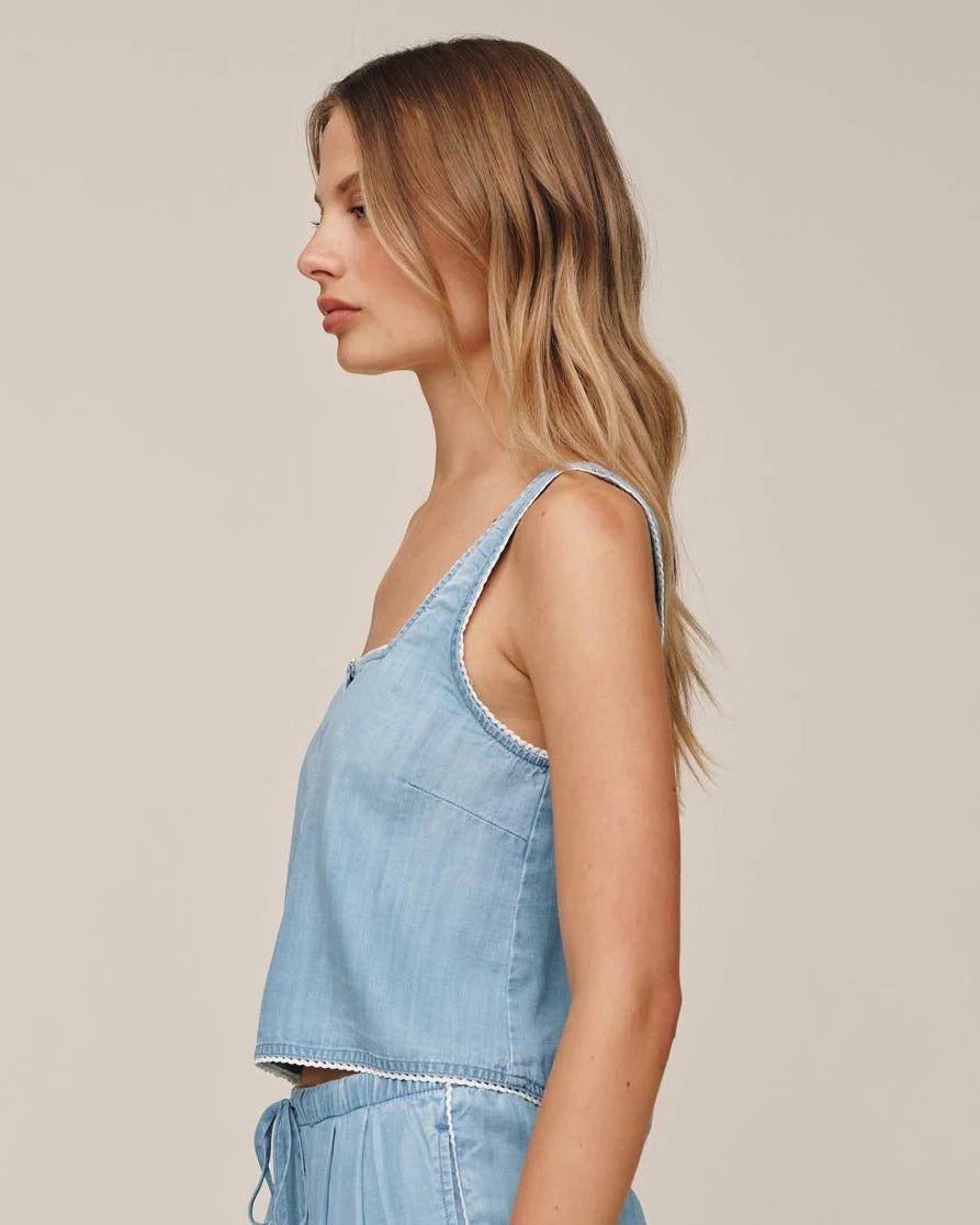 Bella Dahl | Square Neck Button Front Tank | Vagabond | Apparel | Boutique