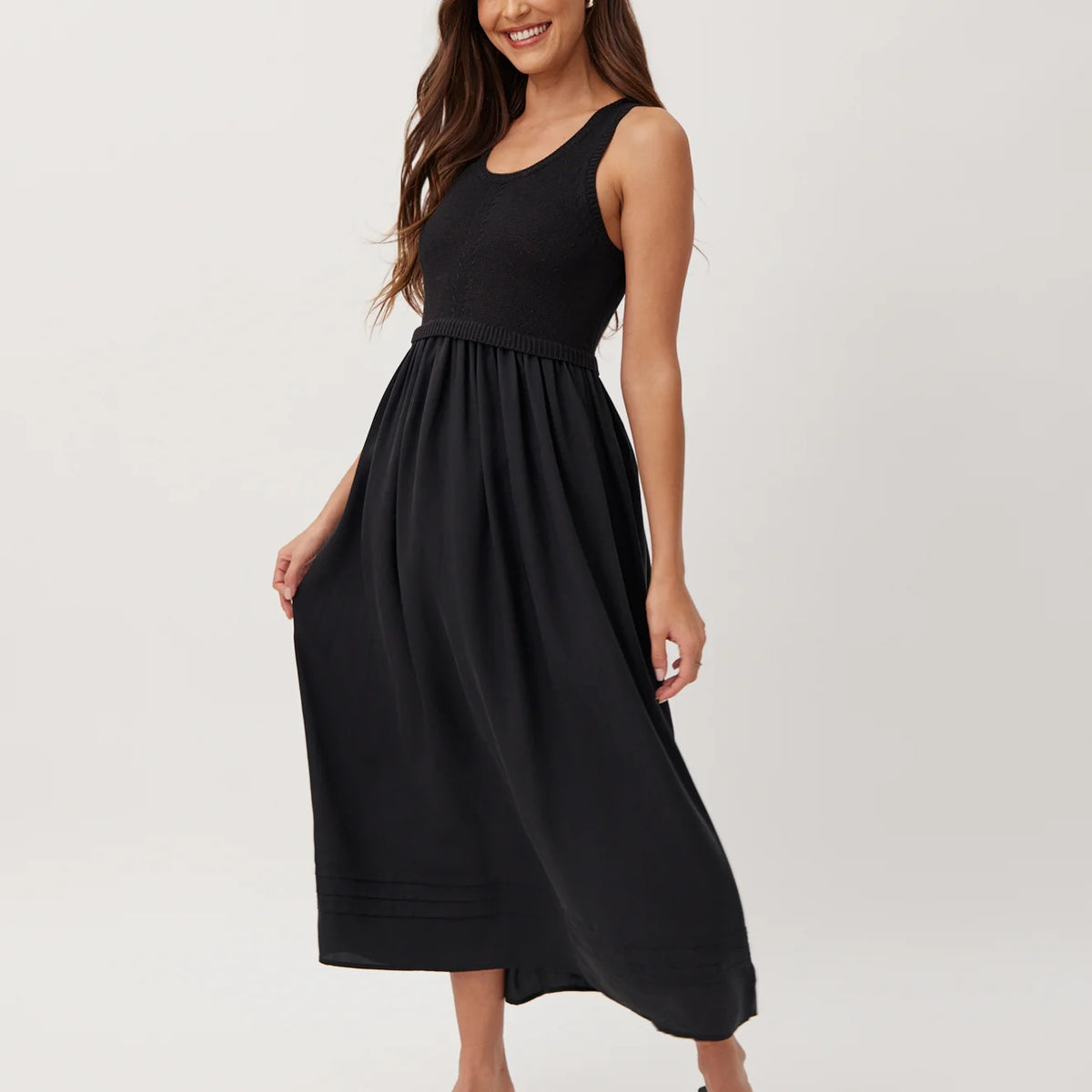 knee length dresses for ladies Bella Mia Twist Bust Midi Dress Sage Selfie Leslie