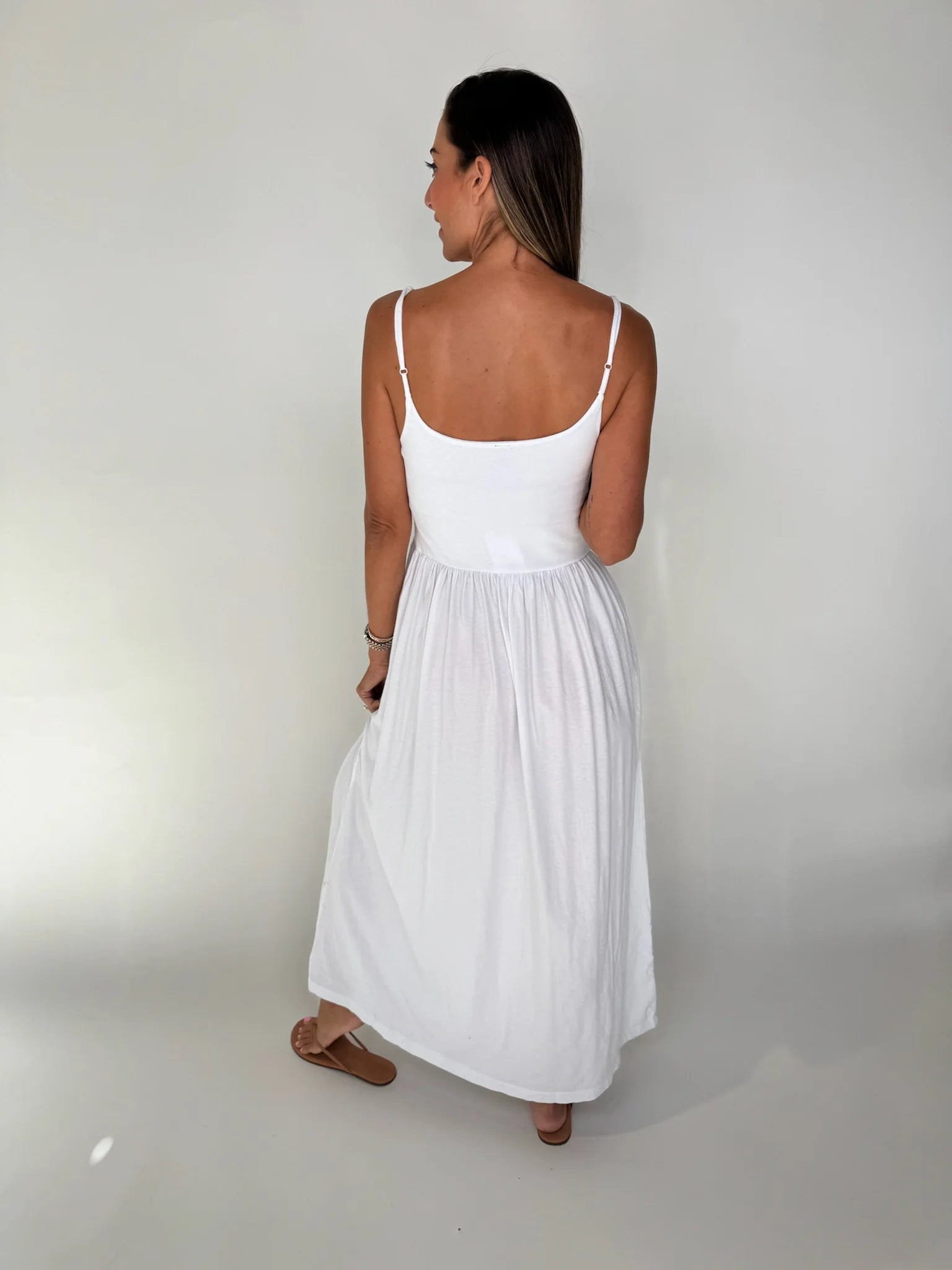 Bobi | Drop | Waist | Dress | White | Vagabond | Apparel | Boutique