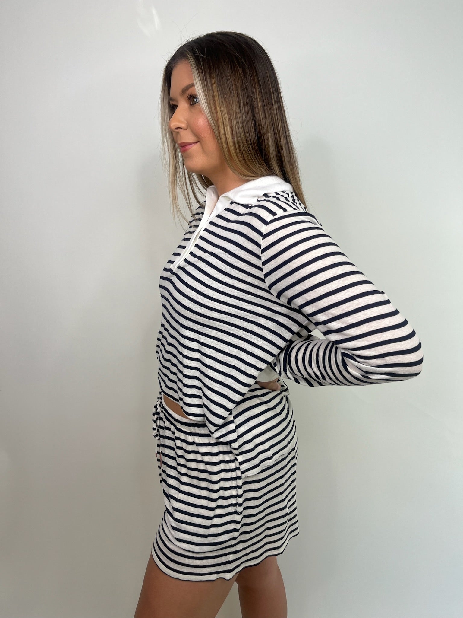 Bobi Long Sleeve Polo Tee | Vagabond Apparel Boutique