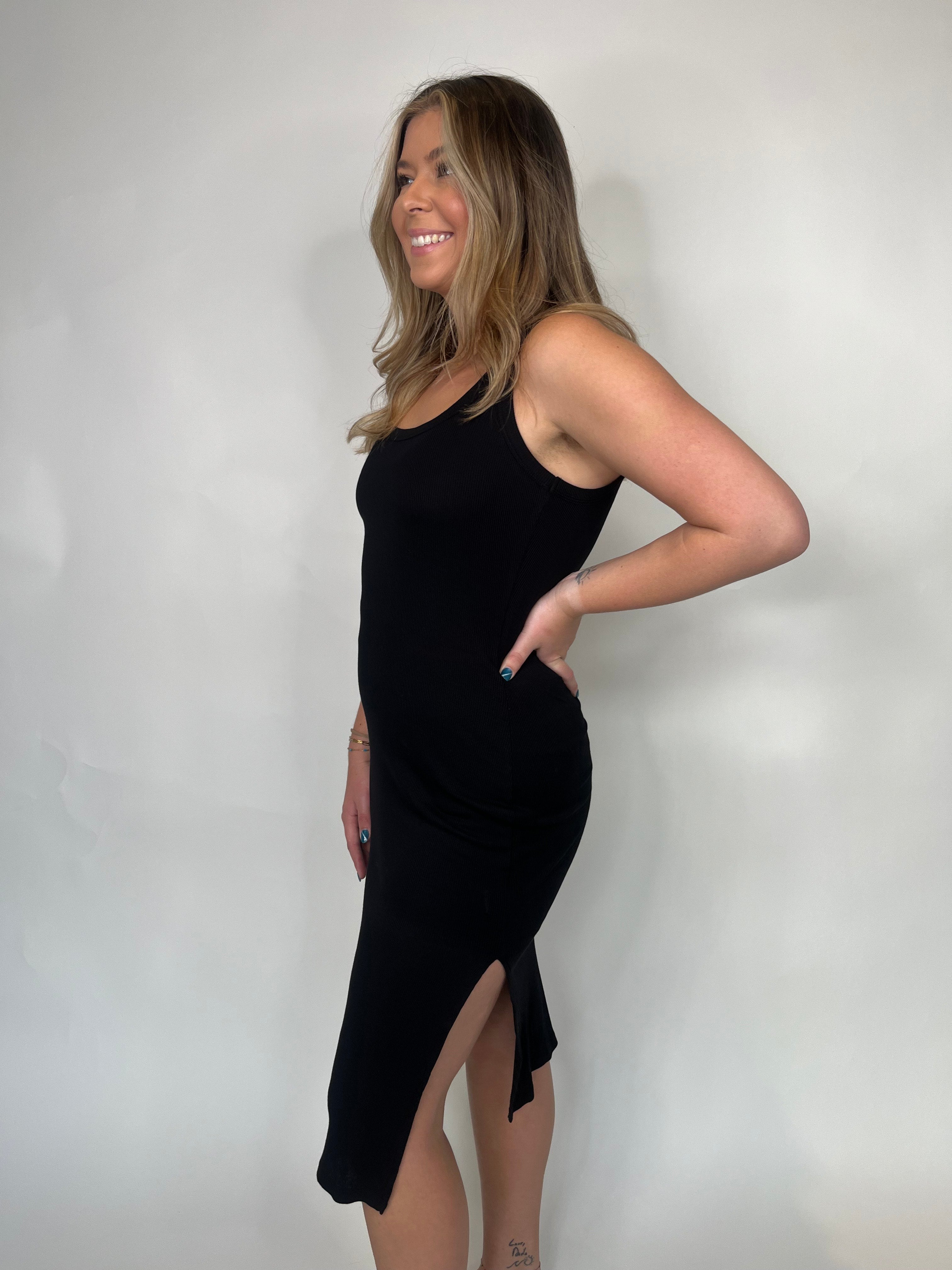 Bobi Midi Tank Dress With Slits | Vagabond Apparel Boutique