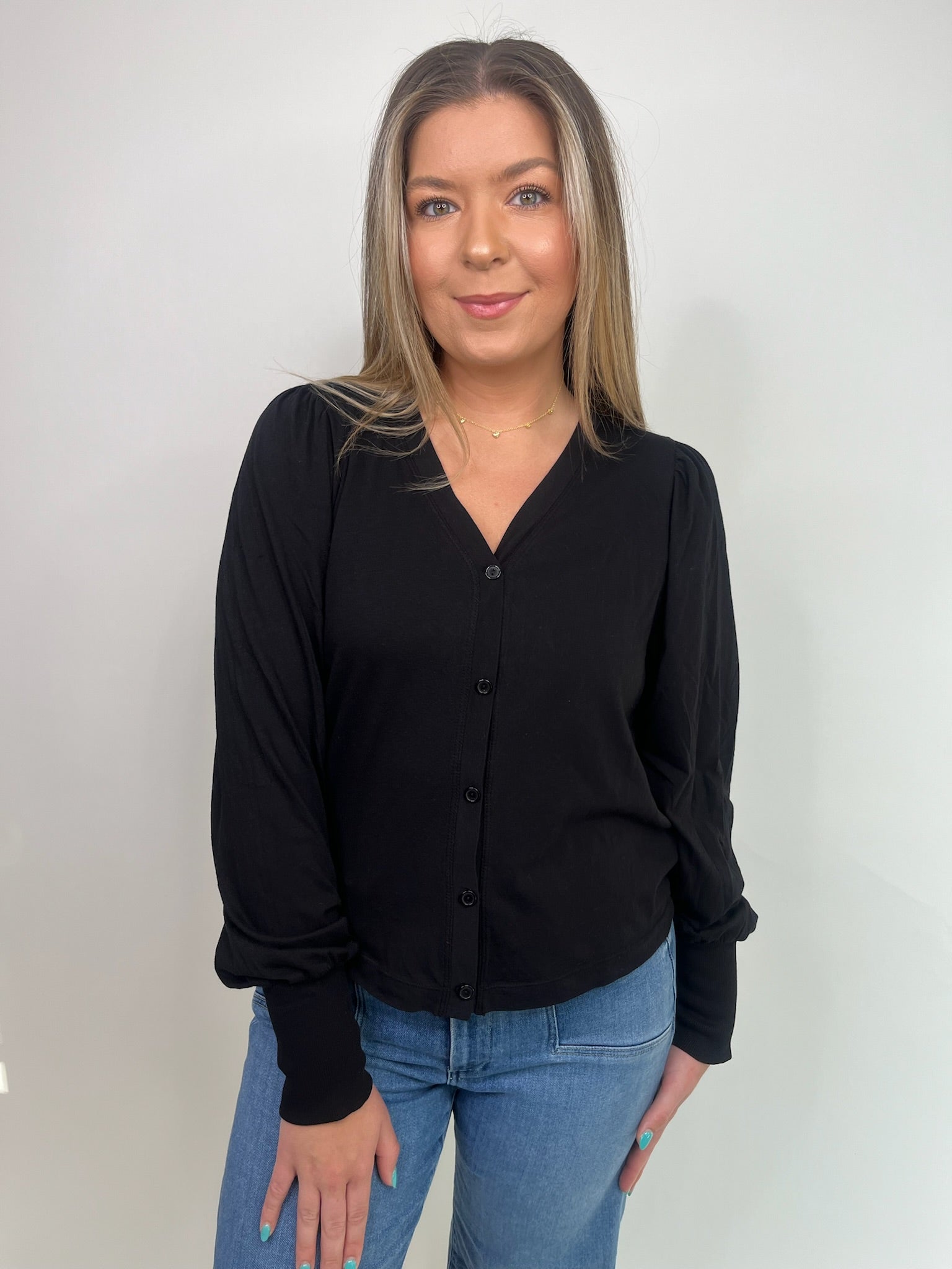 Bobi Puff Long Sleeve Cardigan | Vagabond Apparel Boutique