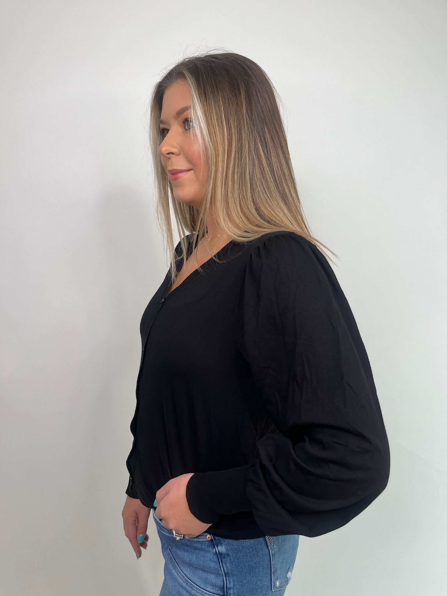 Bobi Puff Long Sleeve Cardigan | Vagabond Apparel Boutique