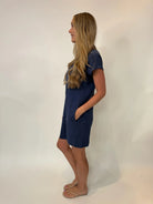 Bobi | Short Sleeve Raglan Dress | Pacific Blue | Vagabond | Apparel | Boutique