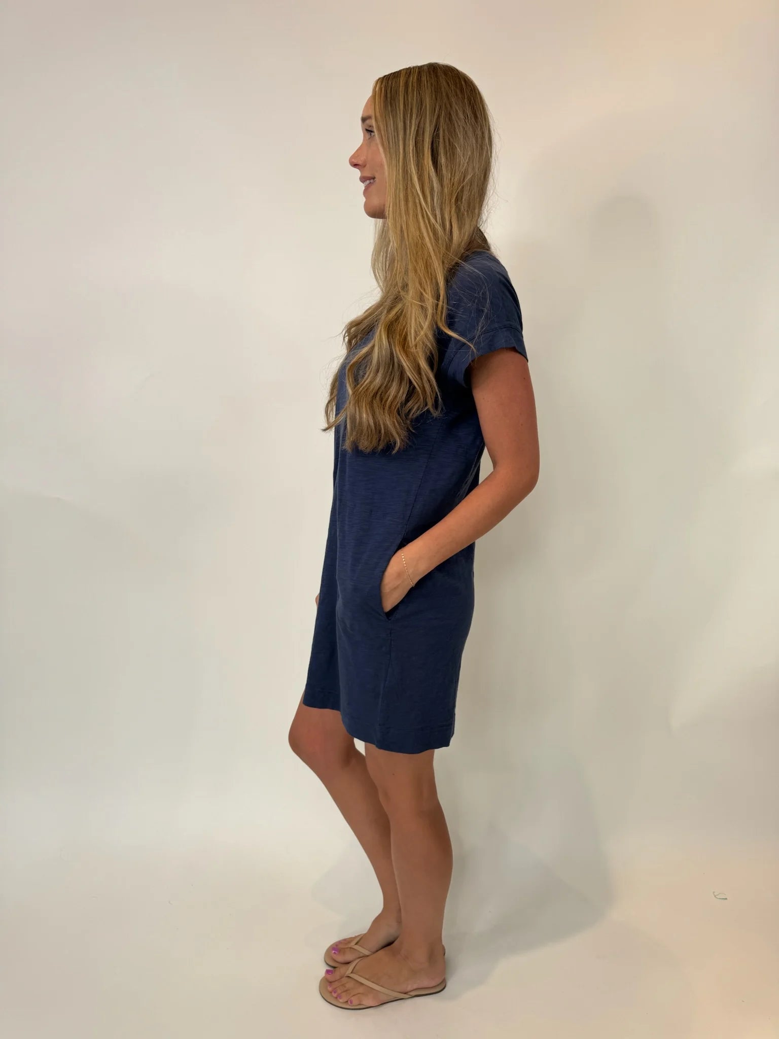 Bobi | Short Sleeve Raglan Dress | Pacific Blue | Vagabond | Apparel | Boutique