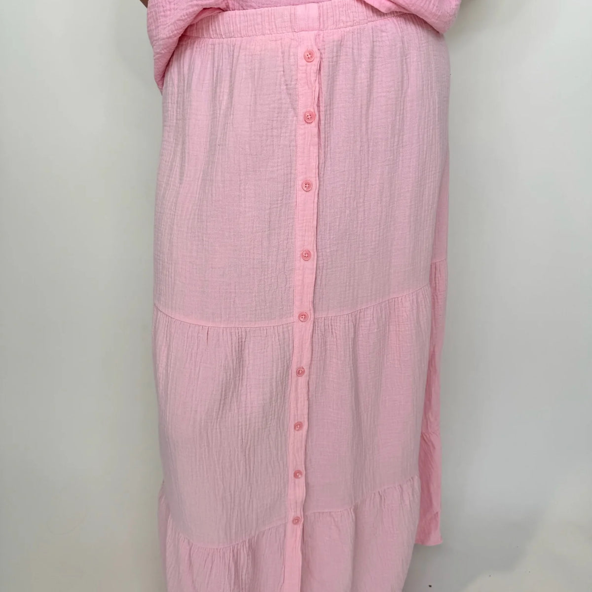 knee length dresses for ladies Bobi Tiered Maxi Skirt Rose / M