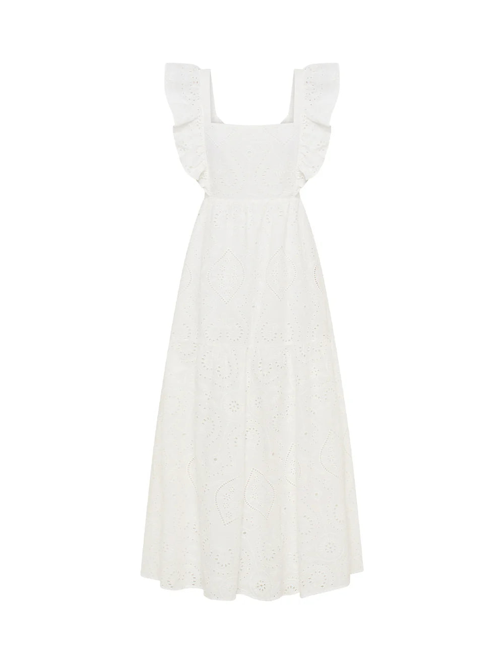 Kivari Clove Midi Dress White Broiderie | Vagabond Apparel Boutique