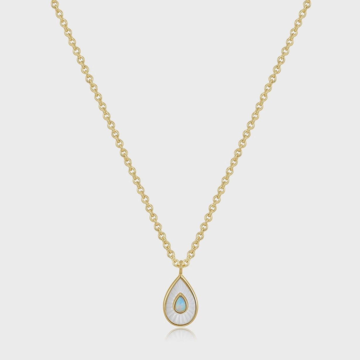Eklexic | Pear Shaped MOP Opal Necklace Gold Vermeil | Vagabond | Apparel | Boutique