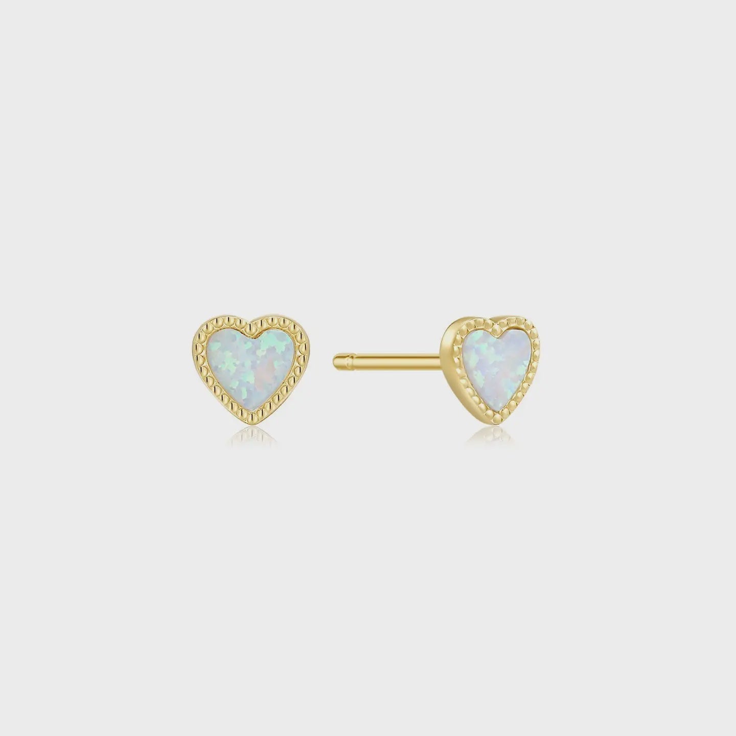 Eklexic | Micro Opal Heart Studs | Vagabond | Apparel | Boutique