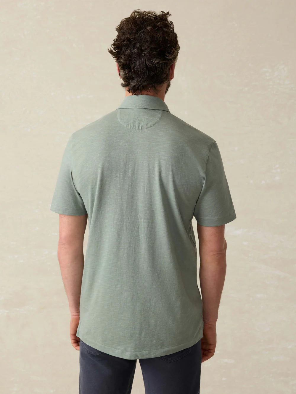 Faherty | Men | Sunwashed Polo Tee | Sage Creek | Back | Vagabond | Apparel | Boutique