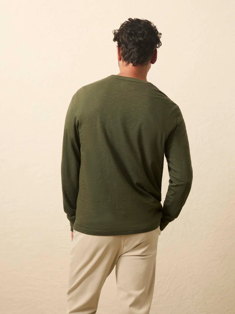 Faherty Men | Long Sleeve Sunwashed Tee | Fall Evergreen | Vagabond | Apparel | Boutique