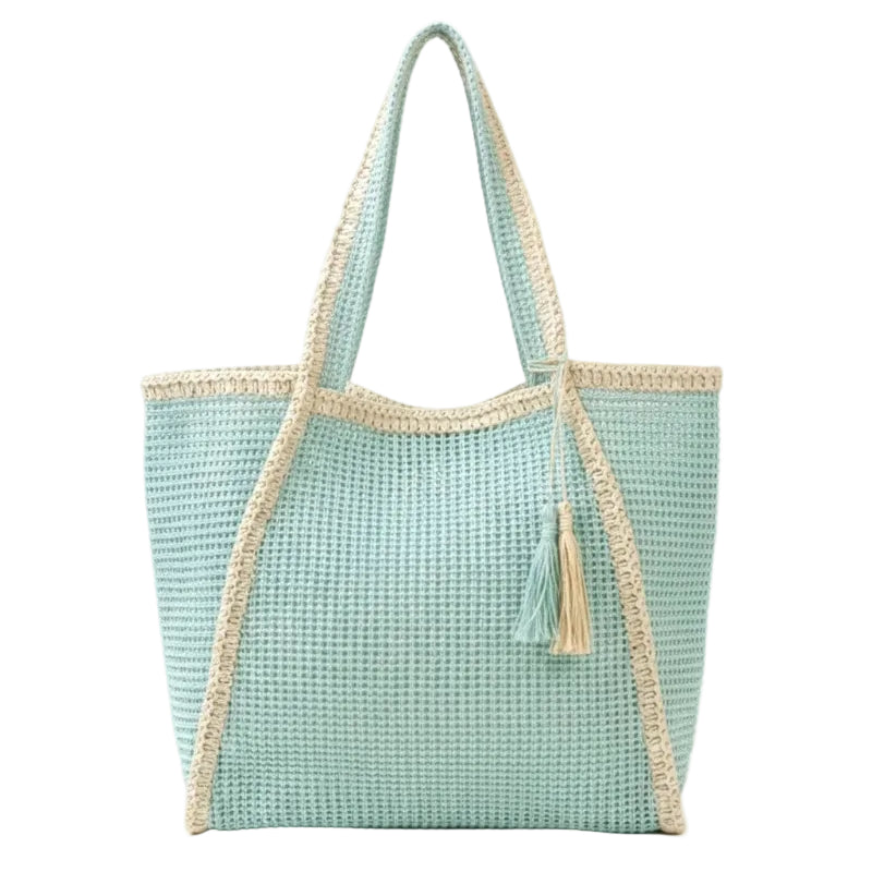 Fame | Two Tone Woven Straw Tote Bag | Vagabond | Apparel | Boutique