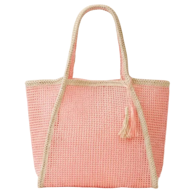 Fame | Two Tone Woven Straw Tote Bag | Vagabond | Apparel | Boutique