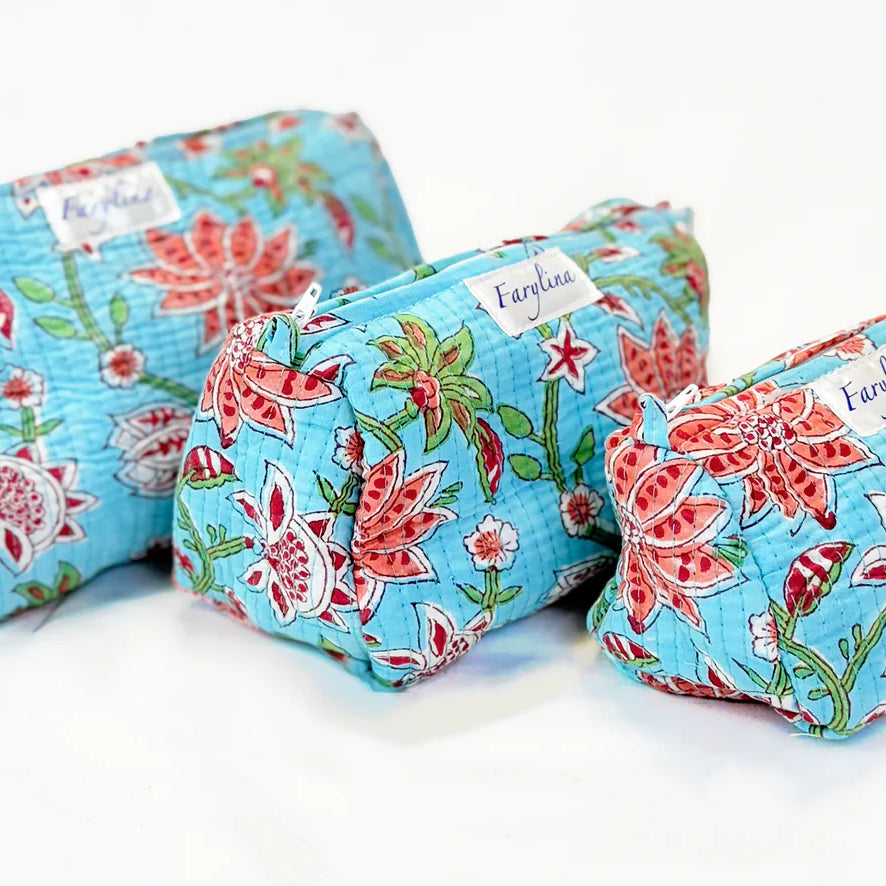 Farylina | Toiletry Set | Bright Blue Floral | Vagabond | Apparel | Boutique