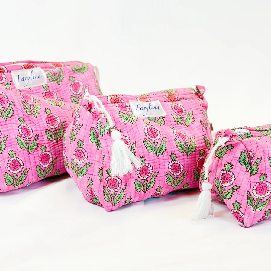 Farylina | Toiletry Set | Pink Flower | Vagabond | Apparel | Boutique