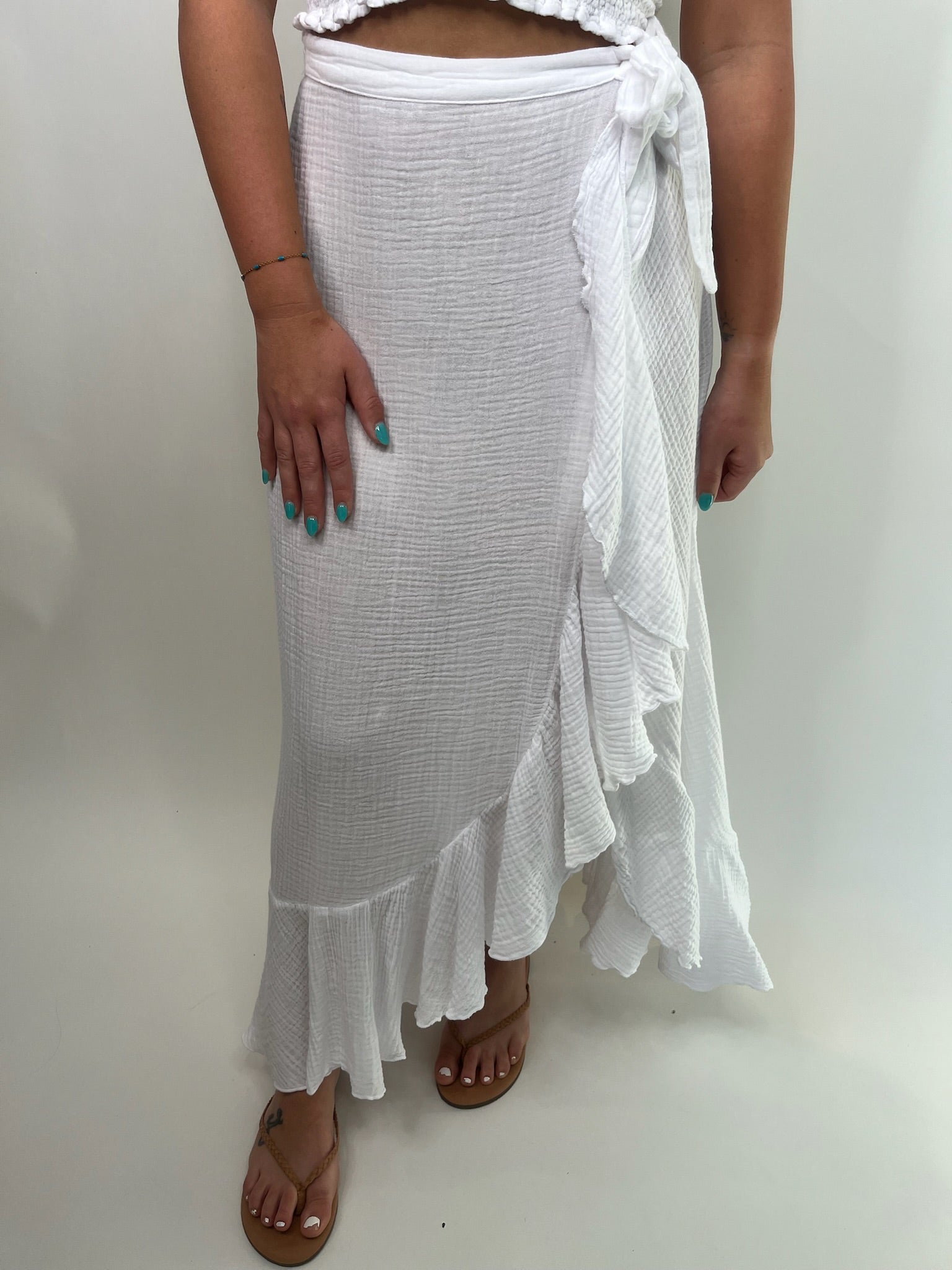 Felicite Ruffle Maxi Wrap Skirt | Vagabond Apparel Boutique
