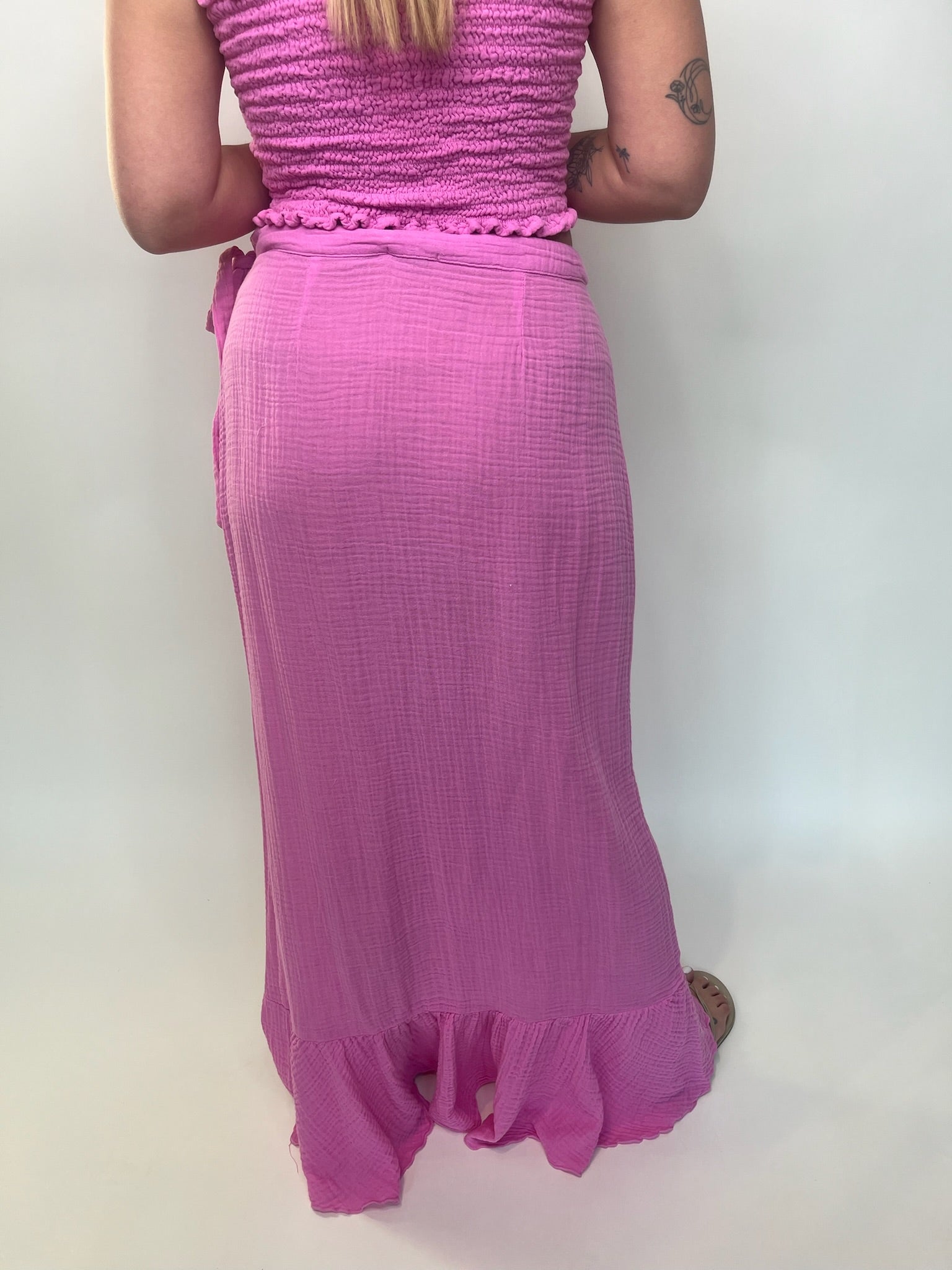Felicite Ruffle Maxi Wrap Skirt | Vagabond Apparel Boutique