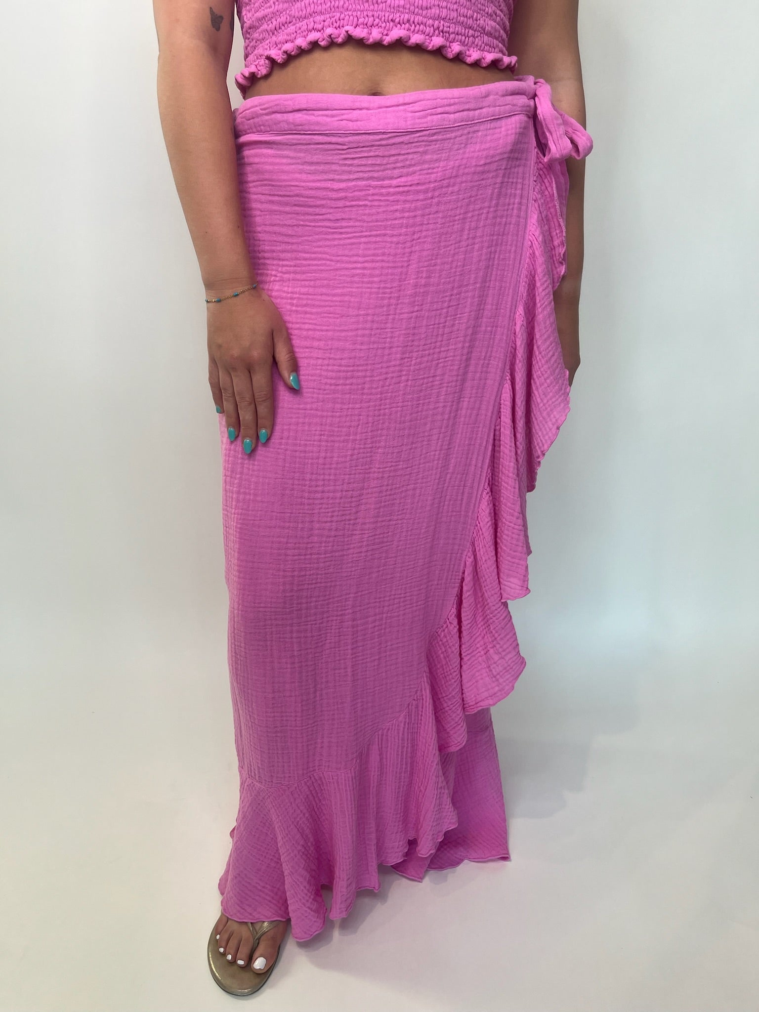 Felicite Ruffle Maxi Wrap Skirt | Vagabond Apparel Boutique