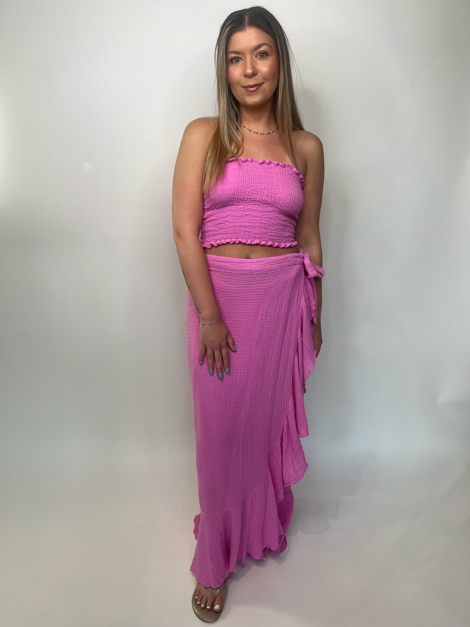 Felicite Ruffle Maxi Wrap Skirt | Vagabond Apparel Boutique