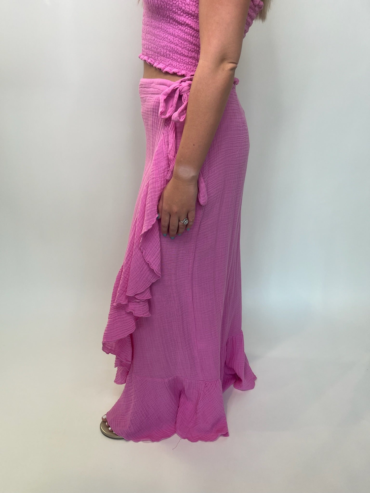 Felicite Ruffle Maxi Wrap Skirt | Vagabond Apparel Boutique